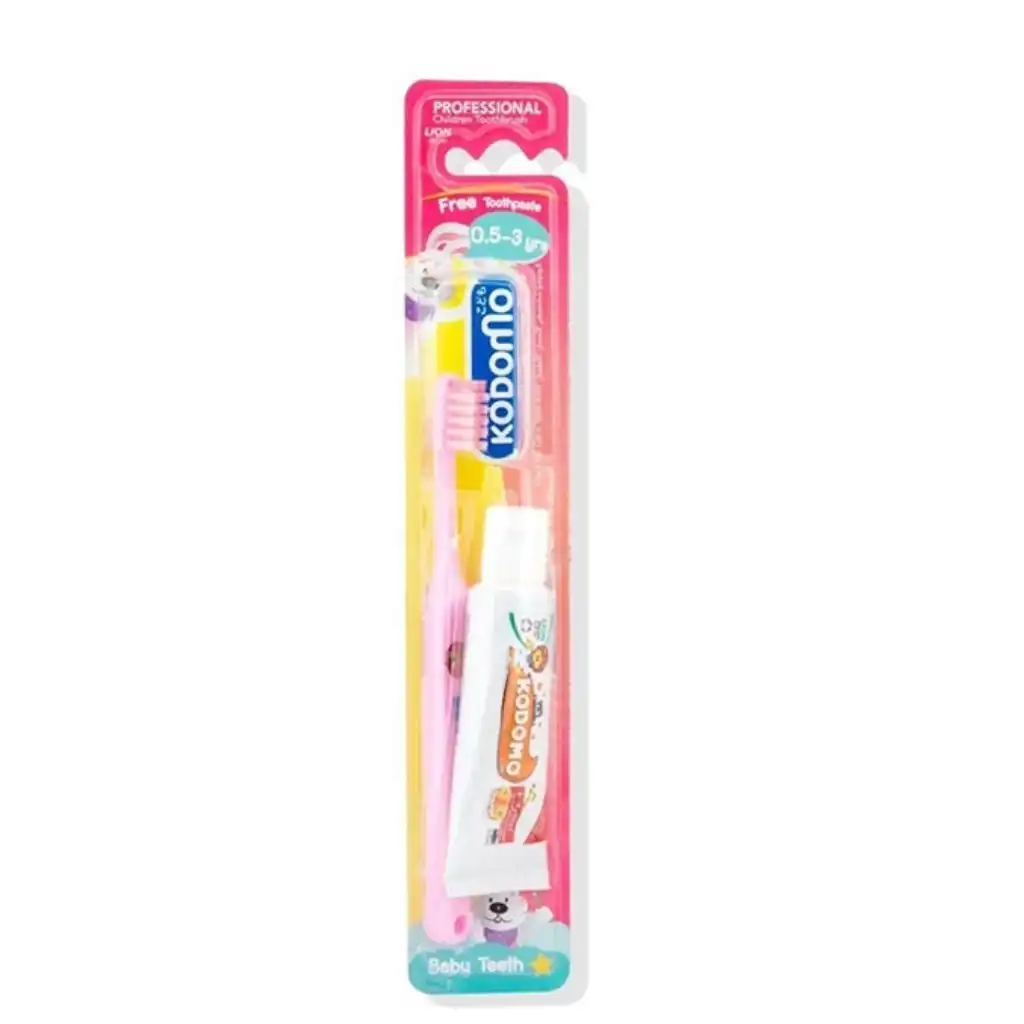 Kodomo Baby Toothbrush With Toothpaste – 0.5/3 Years