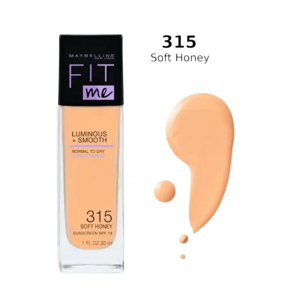 Maybelline Fit Me Luminous + Smooth Illuminating Foundation Spf18 – Soft Honey 315