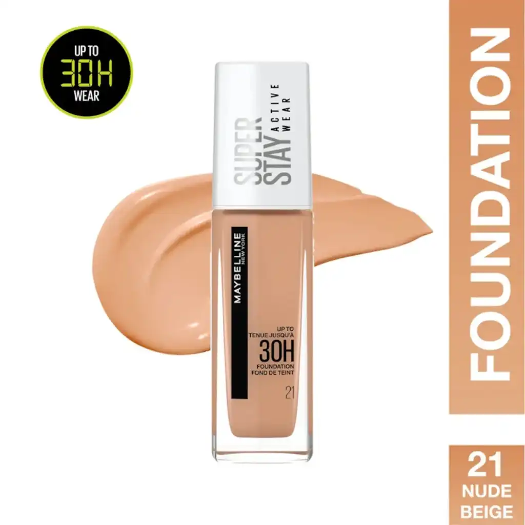 Maybelline Super Stay Foundation Nude Beige 121 – Full Coverage 30-hour Long-lasting Liquid Foundation