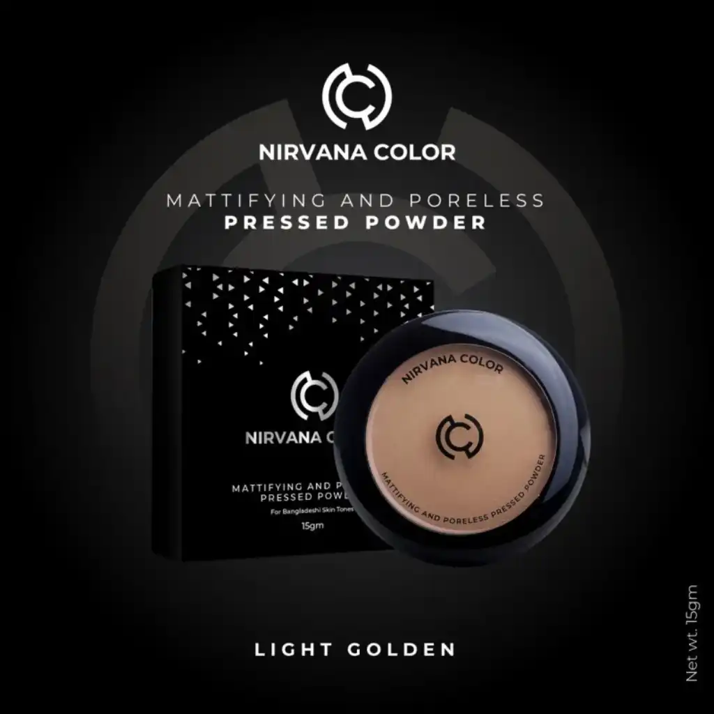 Nirvana Color Pressed Powder Mattifying Compact Powder – Light Golden