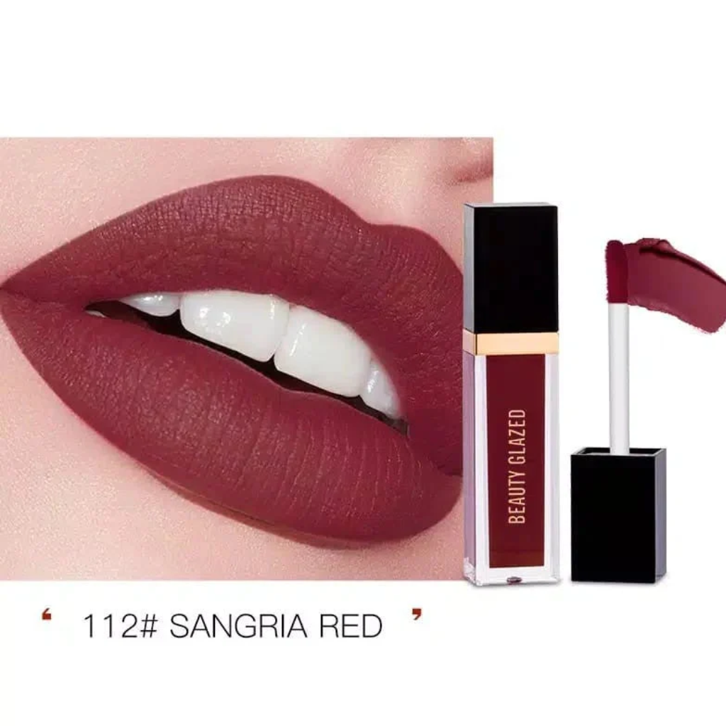 Beauty glazed matte liquid lipstick Sangria Red 112